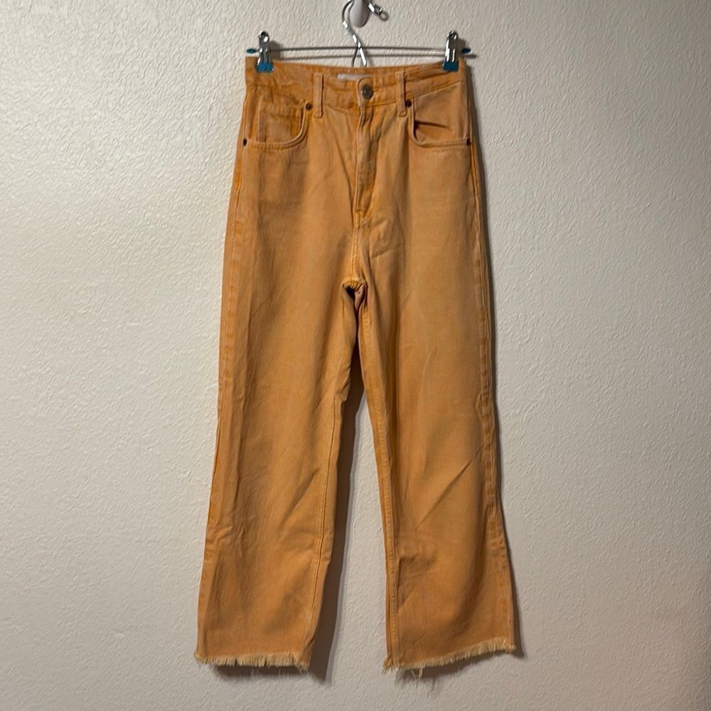 Zara Raw Hem Wide Leg Jeans Size 4